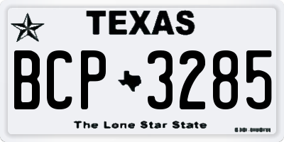 TX license plate BCP3285