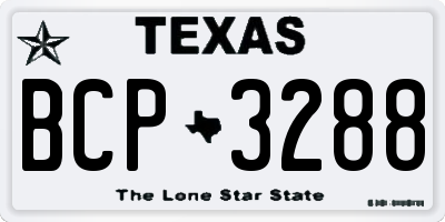 TX license plate BCP3288