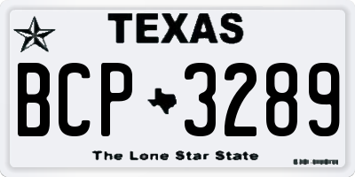TX license plate BCP3289