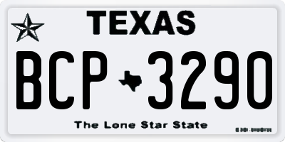 TX license plate BCP3290