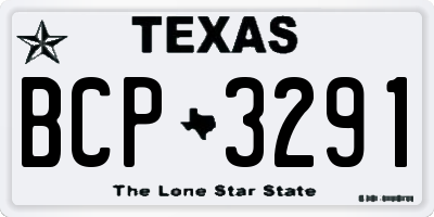TX license plate BCP3291