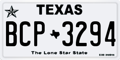 TX license plate BCP3294