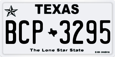 TX license plate BCP3295