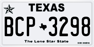 TX license plate BCP3298