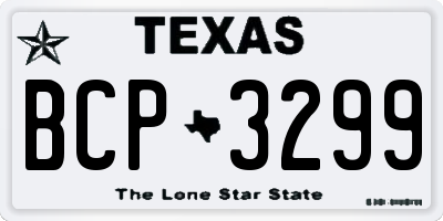 TX license plate BCP3299