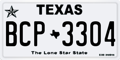 TX license plate BCP3304