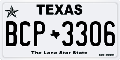 TX license plate BCP3306