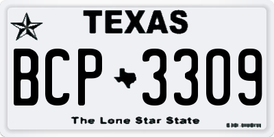 TX license plate BCP3309