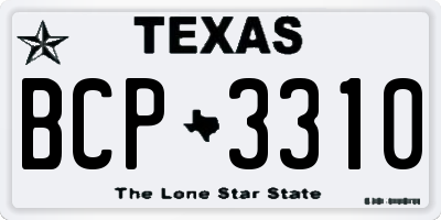 TX license plate BCP3310