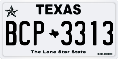 TX license plate BCP3313