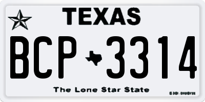 TX license plate BCP3314