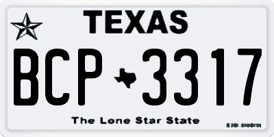 TX license plate BCP3317