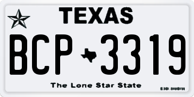 TX license plate BCP3319