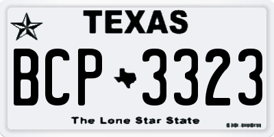 TX license plate BCP3323