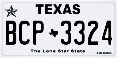 TX license plate BCP3324
