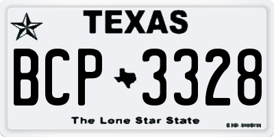 TX license plate BCP3328
