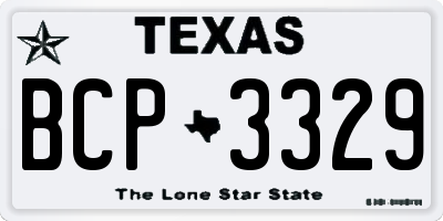 TX license plate BCP3329