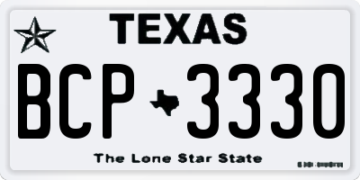 TX license plate BCP3330