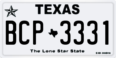 TX license plate BCP3331