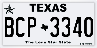 TX license plate BCP3340