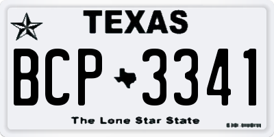 TX license plate BCP3341