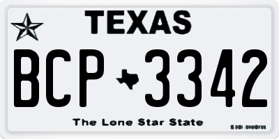 TX license plate BCP3342