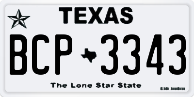 TX license plate BCP3343