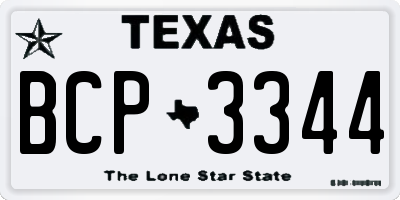 TX license plate BCP3344