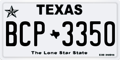 TX license plate BCP3350