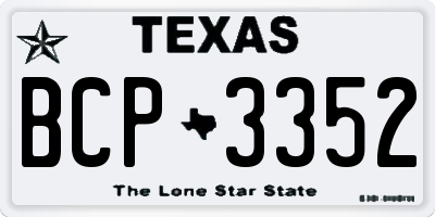 TX license plate BCP3352