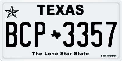 TX license plate BCP3357