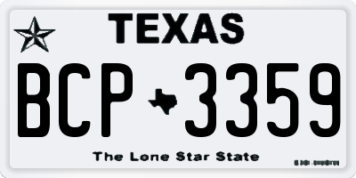 TX license plate BCP3359