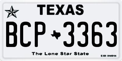 TX license plate BCP3363