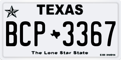 TX license plate BCP3367