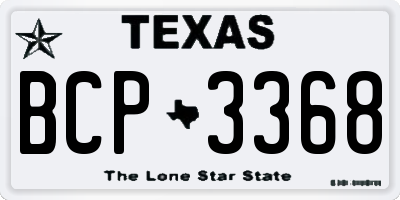 TX license plate BCP3368