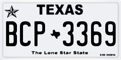 TX license plate BCP3369