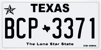 TX license plate BCP3371