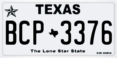 TX license plate BCP3376
