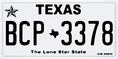 TX license plate BCP3378