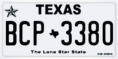 TX license plate BCP3380