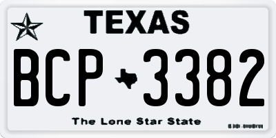 TX license plate BCP3382