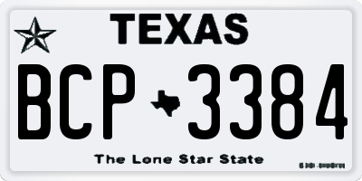 TX license plate BCP3384