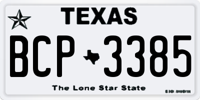 TX license plate BCP3385