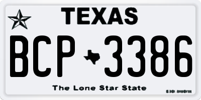 TX license plate BCP3386
