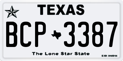 TX license plate BCP3387
