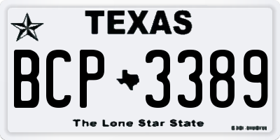 TX license plate BCP3389
