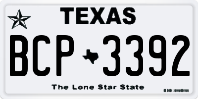 TX license plate BCP3392