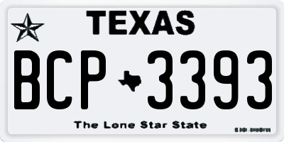 TX license plate BCP3393