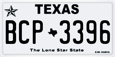 TX license plate BCP3396