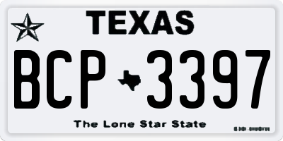 TX license plate BCP3397